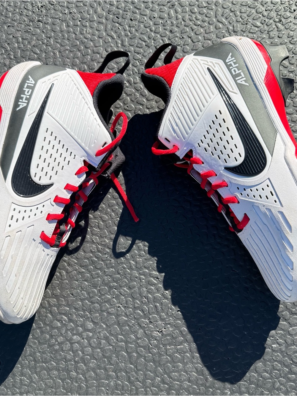 Nike Alpha Menace Strong White & Red Football Cleats